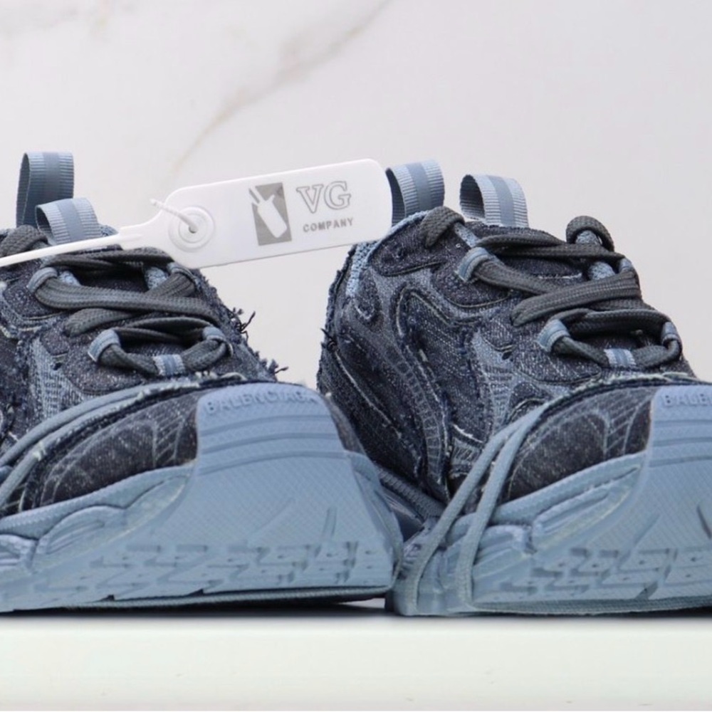 Balenciaga Distressed Blue Sneakers
